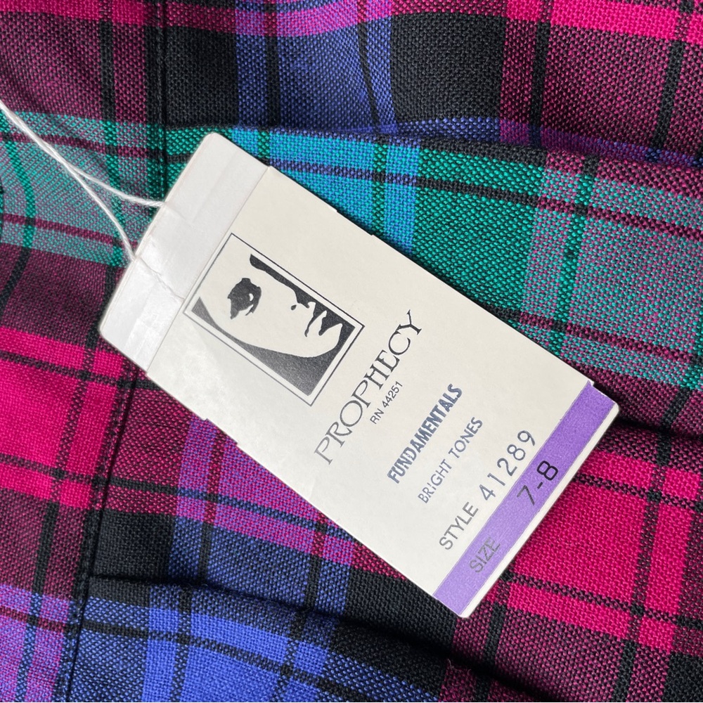Vintage Prophecy Wool Plaid Pleated Midi Skirt 7/8  Made in USA Tartan - Picture 5 of 8